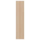 A FORSAND door. Its rectangular, light-colored, with a wooden texture. Made from particleboard and foil, it has a soft-close hinge.