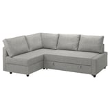Gray FRIHETEN sofa bed with storage, converts & reversible chaise.