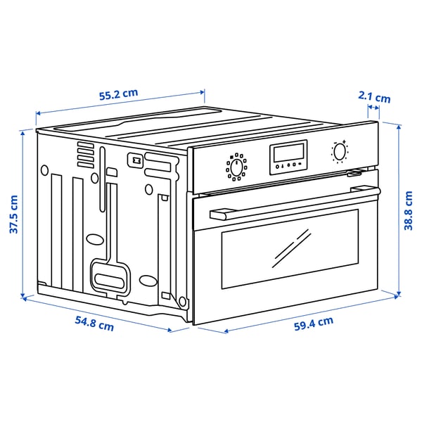 FRILLESBO True fan oven, compact bake function/stainless steel colour IKEA 500
