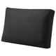 Black rectangular outdoor cushion cover, zipped, plain design, made from recycled polyester.