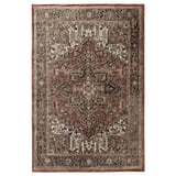 GADBJERG rug, beige with intricate designs, rectangular, woven with polypropylene and jute, perfect for high-traffic areas.
