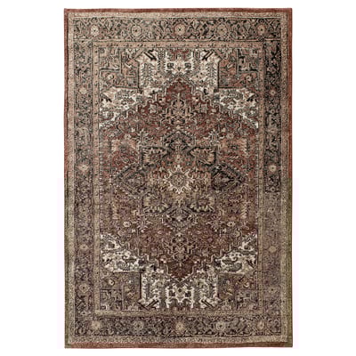GADBJERG rug, beige with intricate designs, rectangular, woven with polypropylene and jute, perfect for high-traffic areas.