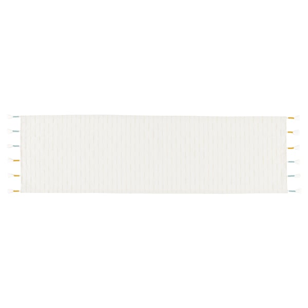 Gokvallå beige table runner, cotton/polyester, rectangular with tassels.
