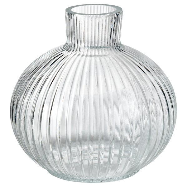 GRÅSPARV Vase, clear glass, 10 cm