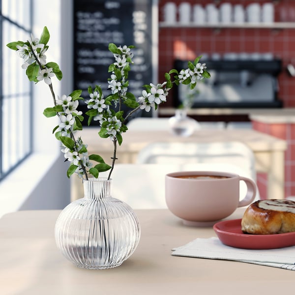 GRÅSPARV Vase, clear glass, 10 cm
