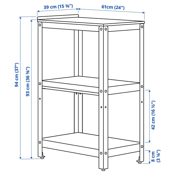 Illustration with measurements for the product: GRILLSKÄR.