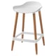 GRÖNSTA white counter stool a moulded seat, wooden legs, and sleek design.