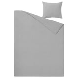 Grey GROVSNÄRJA bedding set: duvet & pillow, 100% cotton flannel, soft & warm.