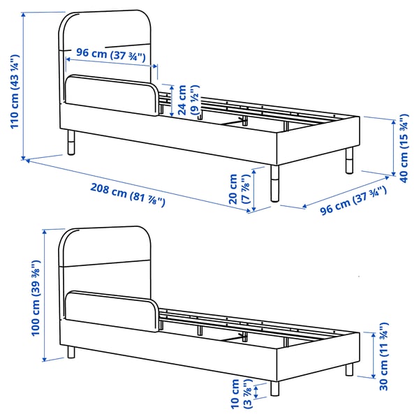 GRYSNA Upholstered bed frame, 90x200 cm