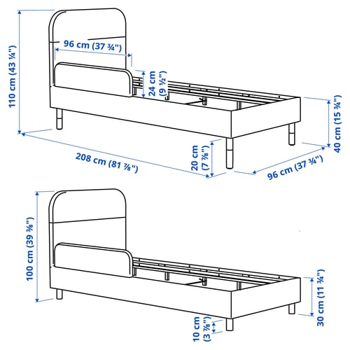 GRYSNA Upholstered bed frame, 90x200 cm