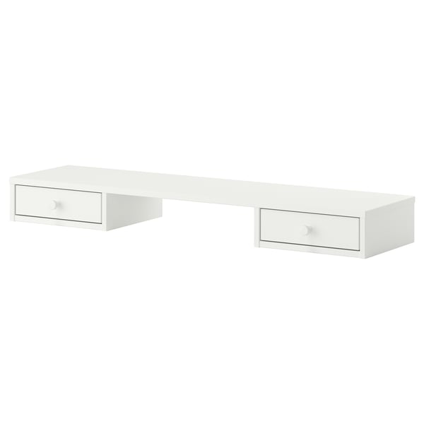 A white GULLABERG desk add-on unit with drawers, featuring a clean design and timeless style.