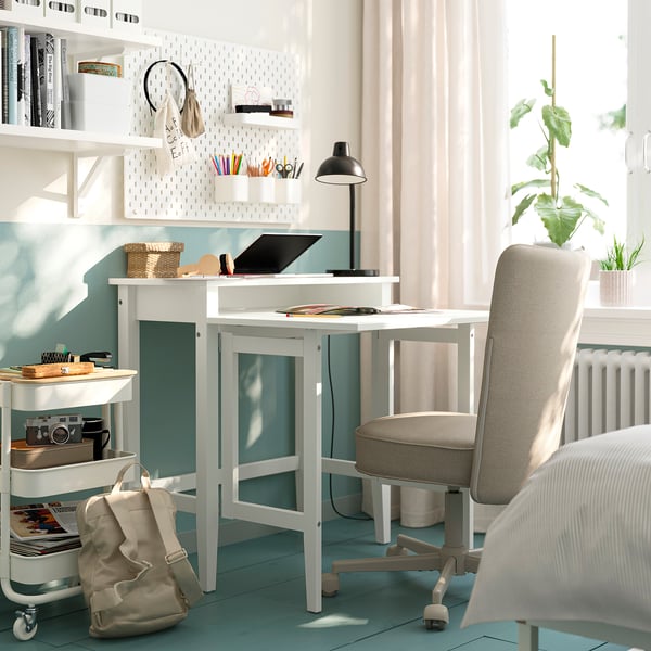 GULLABERG / BRYTNING Desk and chair, white/beige, 84x41 cm