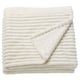 A folded GULLSTRÅLE blanket in white. Made from 100% recycled polyester, it a soft, textured stripe design.