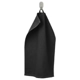 GULVIAL black towel, folded on hook, soft cotton, rectangular shape.