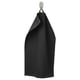 GULVIAL black towel, folded on hook, soft cotton, rectangular shape.