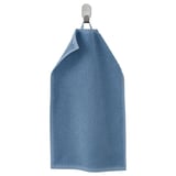 GULVIAL blue towel, soft & fluffy, hangs on hook.