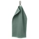 Green GULVIAL towel, soft & absorbent, hooks up, made of 100% cotton; rectangular shape with textured design.