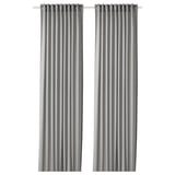 GUNNLAUG curtains, grey, recycled polyester, noise-reducing.