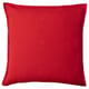 Red GURLI cushion cover, square, plain fabric, elegant design.