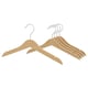 Option: Wooden hangers, natural color, five lightweight hangers, metal hooks.