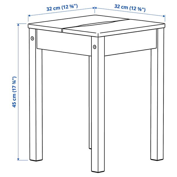 Illustration with measurements for the product: HAUGA.