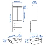 Illustration with measurements for the product: HAUGA.