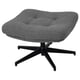 HAVBERG grey footstool with black metal legs & fabric cover.