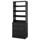 Black HAVSTA shelving unit with three drawers, scandinavian design, solid pine and fiberboard, soft-closing drawers.