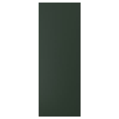 Green rectangular kitchen cabinet door, smooth wood-like finish.