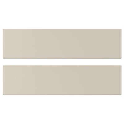 Two beige rectangular panels, smooth and modern, likely kitchen cabinet doors.