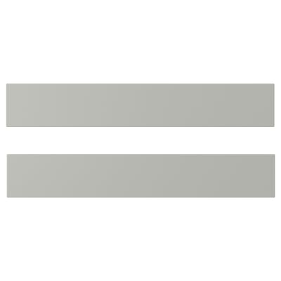 Two light grey, rectangular, smooth-surfaced panels stacked horizontally.