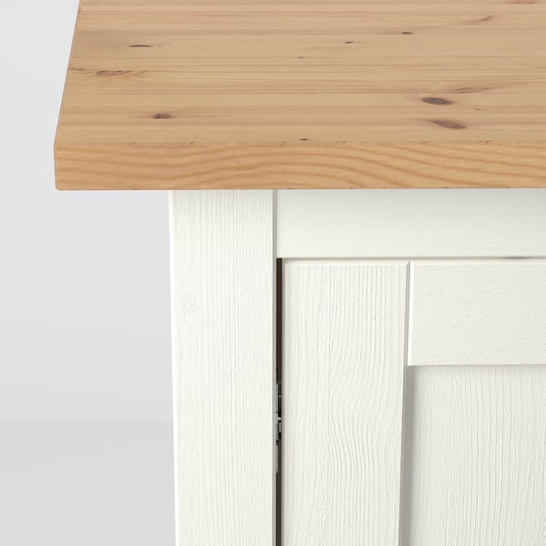 HEMNES sideboard, natural wood, white doors