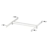 White HJÄLPA clothes rail with metal brackets for organizing space.