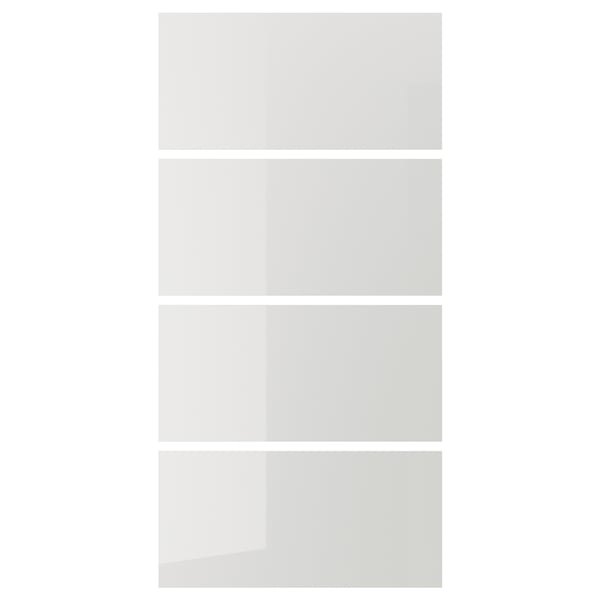 The HOKKSUND high-gloss white sliding door panel a sleek, modern design with clean lines and a smooth surface.