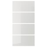 The HOKKSUND high-gloss white sliding door panel a sleek, modern design with clean lines and a smooth surface.