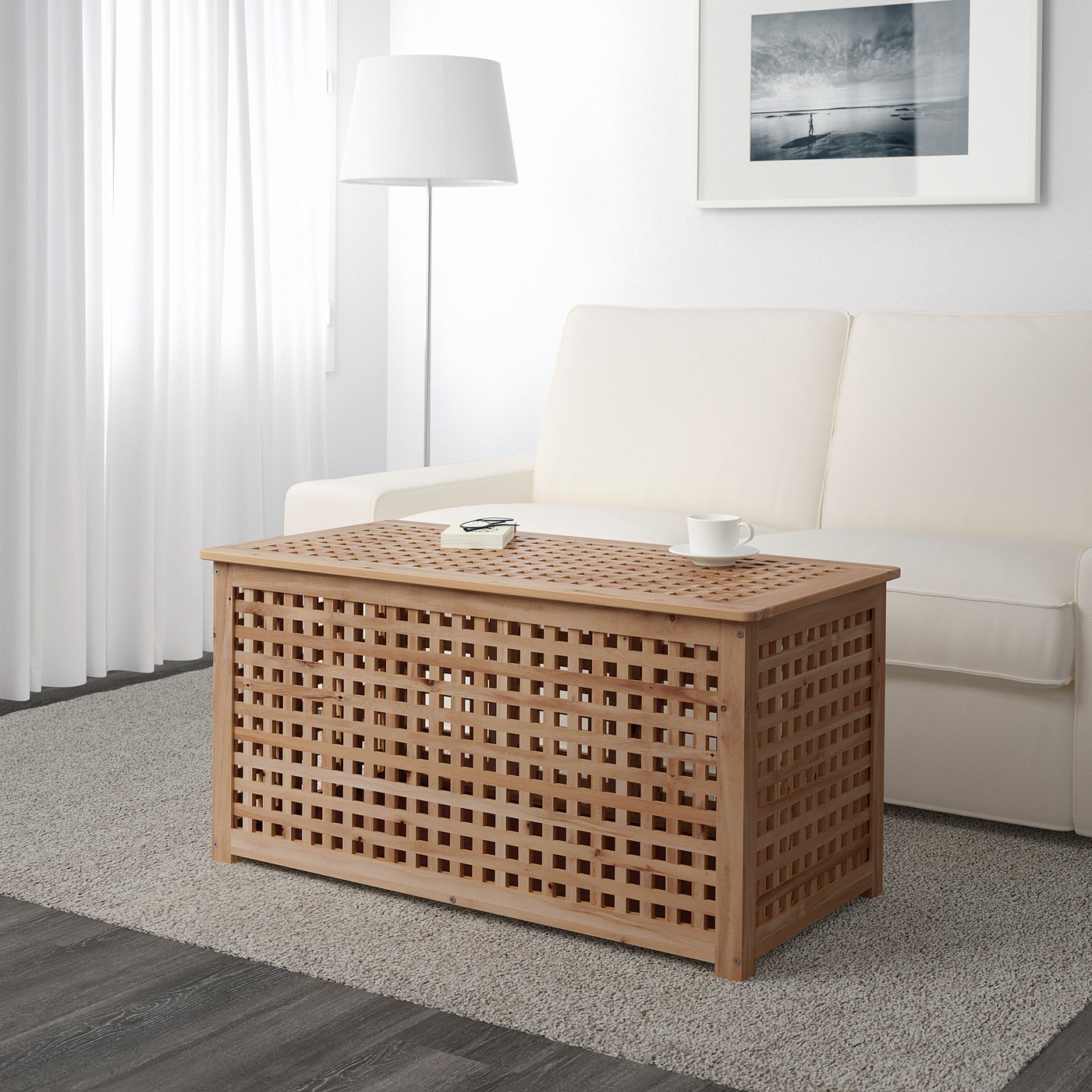HOL storage table, acacia, 98x50 cm - IKEA Sweden
