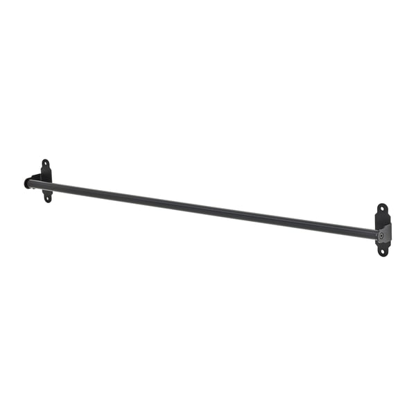 HULTARP black metal rail for hanging kitchen accessories, sleek, minimalist design.