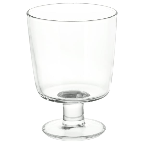 IKEA 365+ clear glass tumbler, simple and elegant design, wide shape, tempered glass.