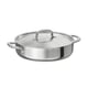 Silver IKEA 365+ stainless steel sauté pan with lid.