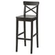 Option: Elegant INGOLF black wooden barstool featuring a crafted seat with a footrest, showcasing a simple yet stylish design.