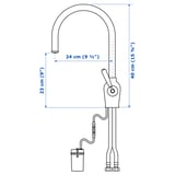 Illustration with measurements for the product: INSJÖN.