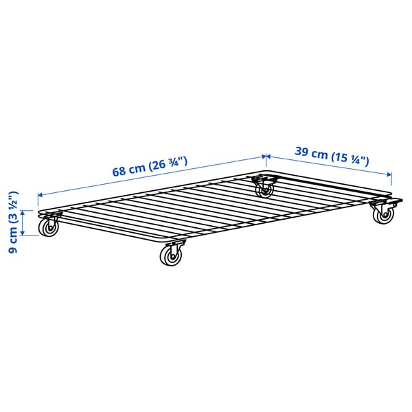 Illustration with measurements for the product: INVALLNING.
