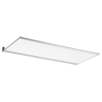 An IRSTA led under-cabinet light. It is white, slim, rectangular, and made of metal and plastic. Perfect for kitchen lighting.