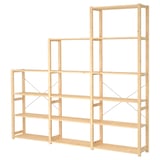 IVAR wooden storage shelf, adjustable shelves, natural finish