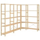 IVAR pine wood corner unit, light color, square shape, simple design for storage.