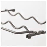 Close-up of IVAR storage system hooks, showcasing their durable, powder-coated metal construction.