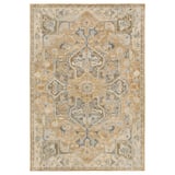 A beige and gray JÄRNVÄG area rug with intricate patterns. It has a rectangular shape.