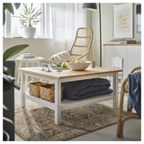 JÄRNVÄG Rug, low pile, ornament pattern beige/dark beige, 133x195 cm