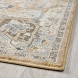 JÄRNVÄG Rug, low pile, ornament pattern beige/dark beige, 133x195 cm