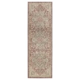 JÄRNVÄG runner rug, rectangular, red, beige, traditional ornate design, soft material.